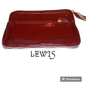 Rare Vintage Clutch Purse by Lewis Burgundy Leather